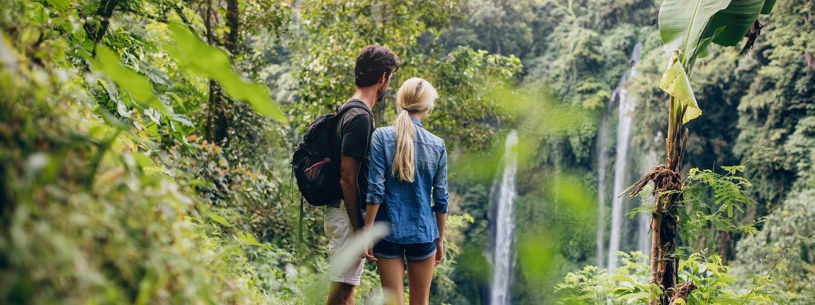 Couple in jungle in Borneo