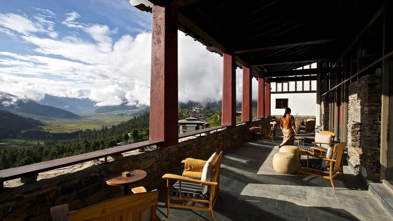 Sun terrace at Gangtey Lodge