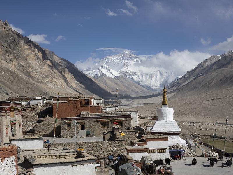 The Rongbuk Monastery looking towards everest