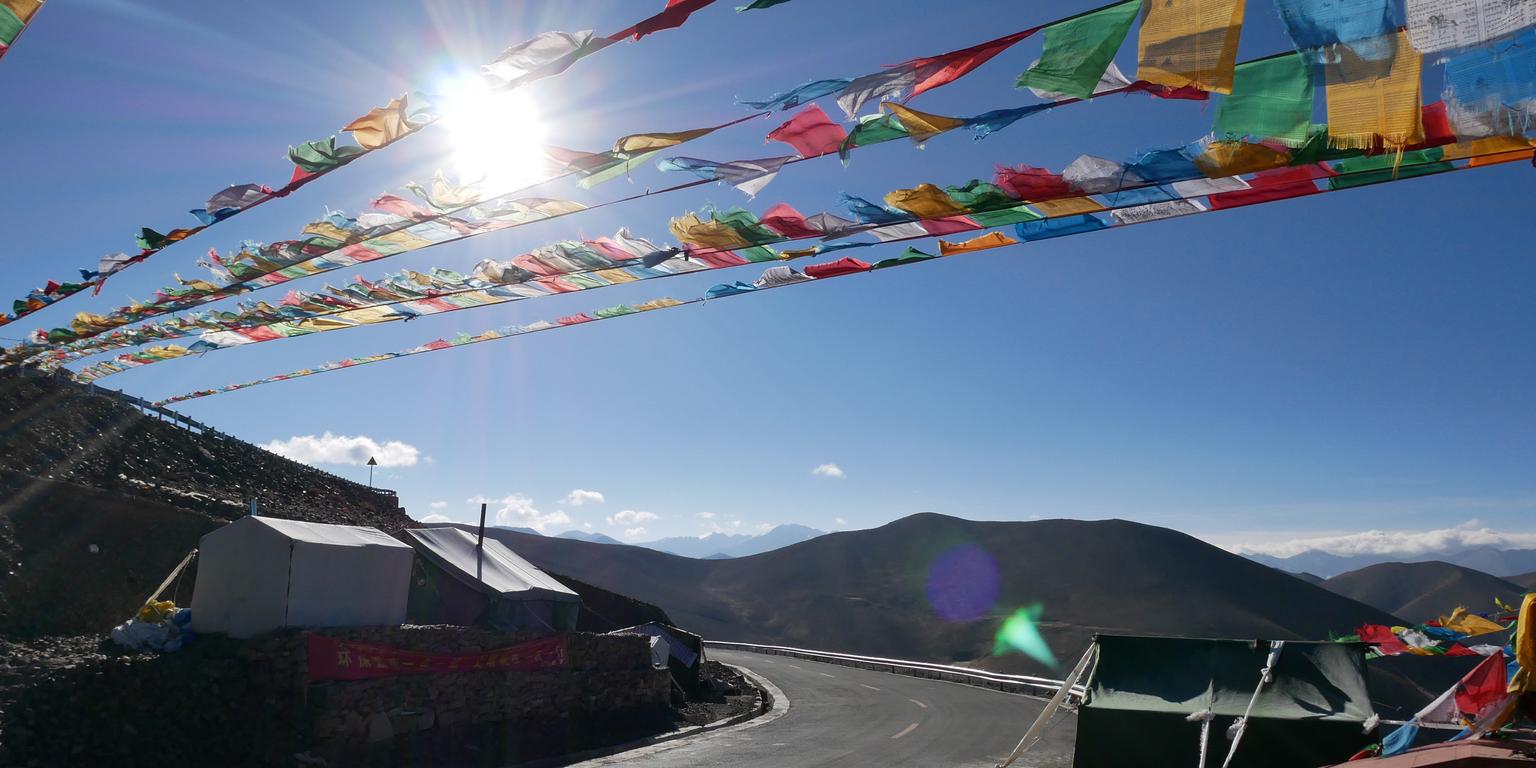 prayer flags over Everest
