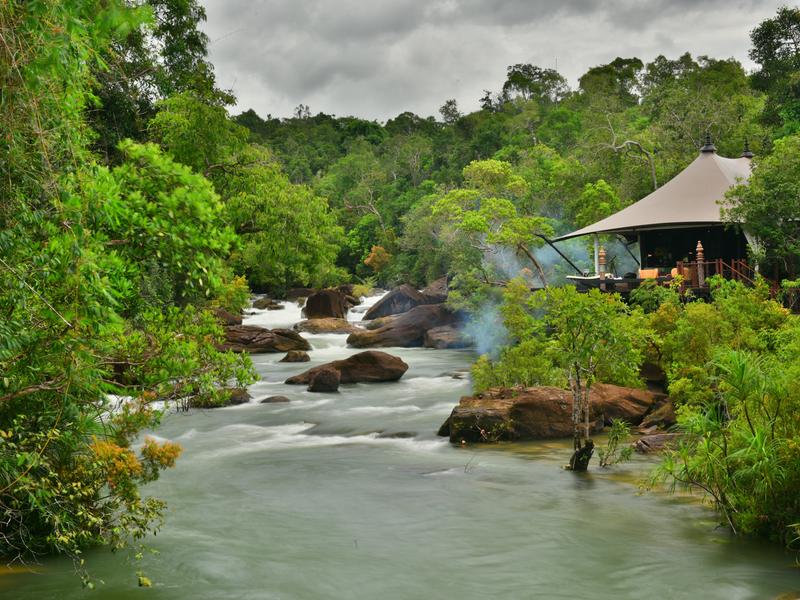 River weaving through the jungle at Shinta Mani Wild