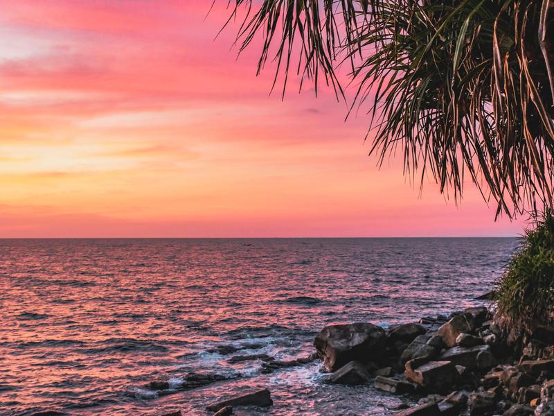 Beach at sunset in Borneo
