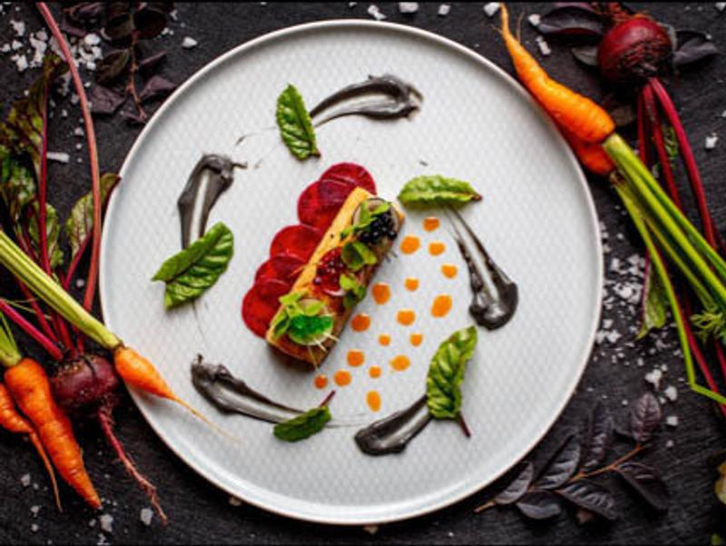 Plate of colourful food at Bhutan Spirit Sanctuary