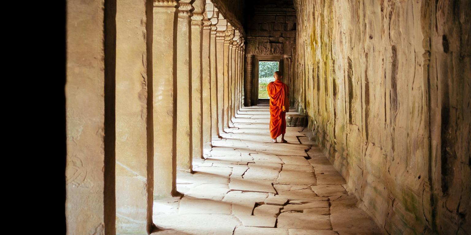 Monk walking
