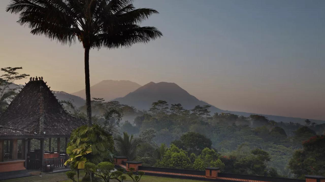 Mountain backdrop wellness retreat in Indonesia