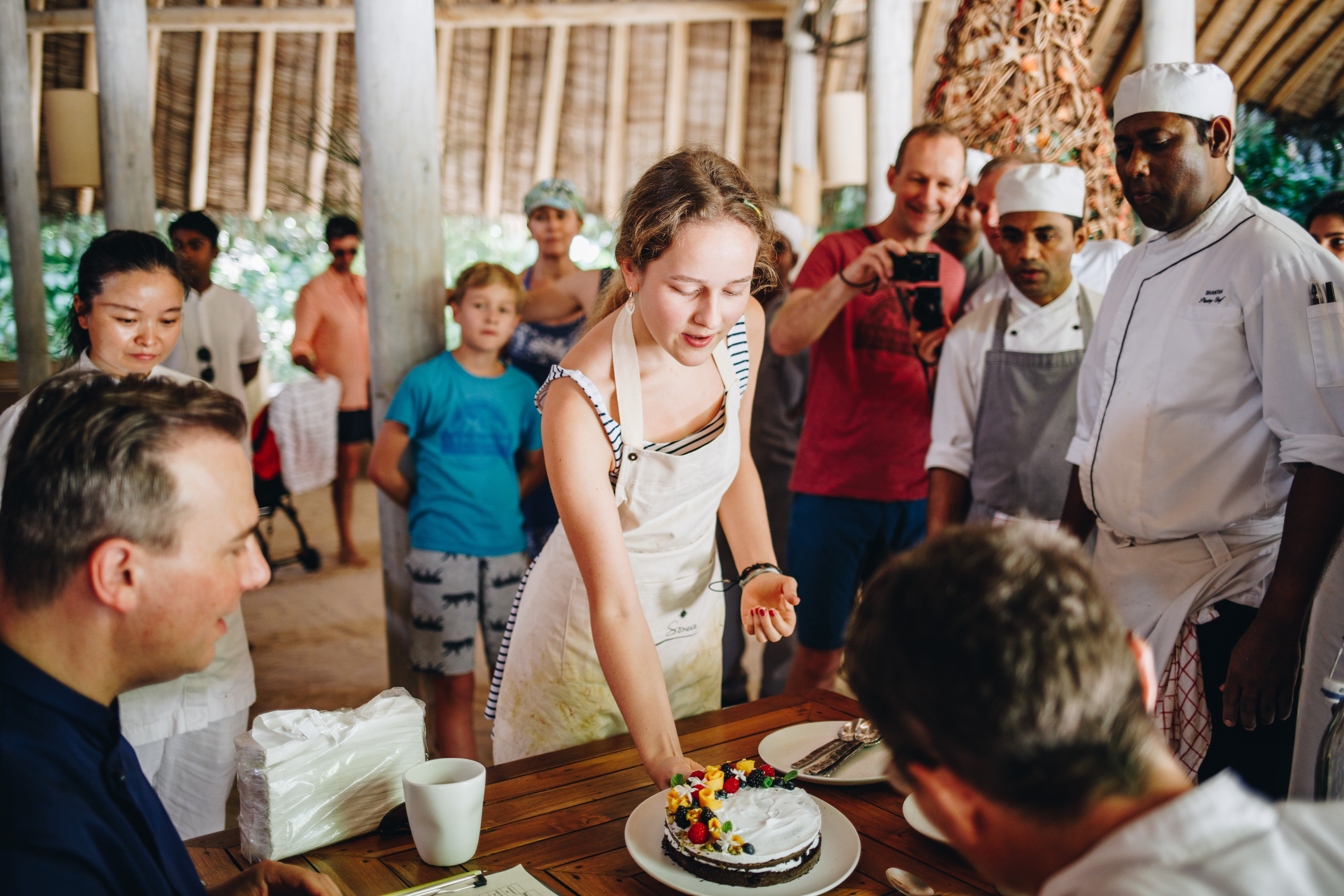 Family cooking class at the Soneva Fushi, Maldives