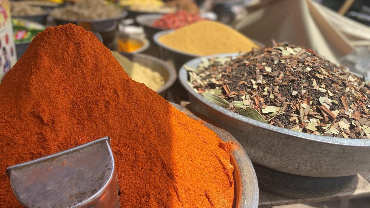 Spices at a market in India